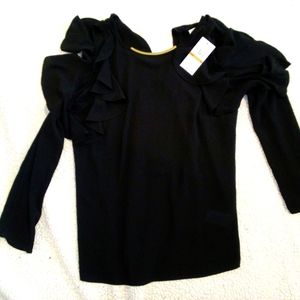 MICHAEL KORS Cold Shoulder Ruffled Top